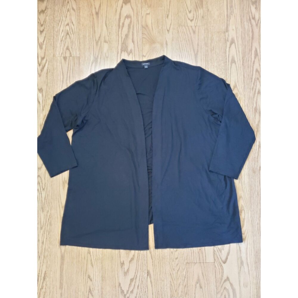 J.Jill Wearever Collection Womens 4XL Black Open Front Cardigan EUC Stretch